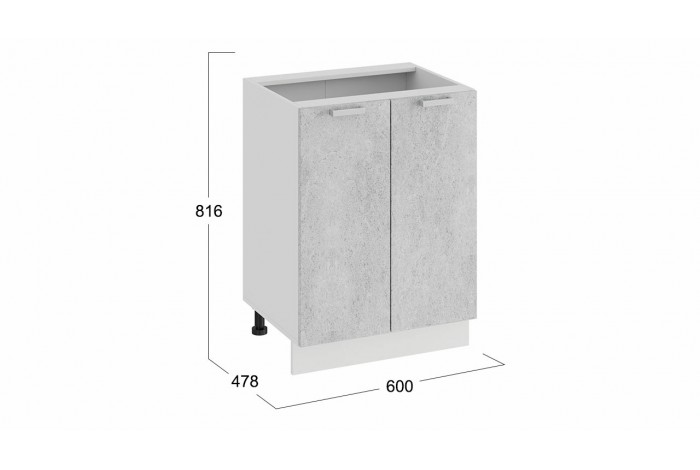 Кухонный гарнитур «Гранита» №3 Белый, Бетон снежный, Бетон графит