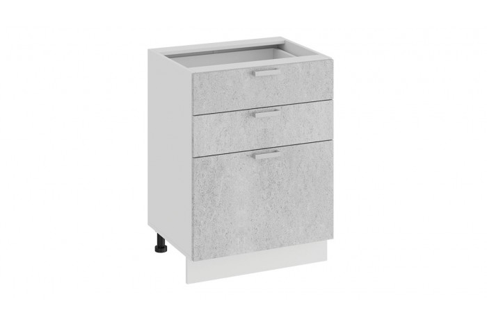 Кухонный гарнитур «Гранита» №3 Белый, Бетон снежный, Бетон графит