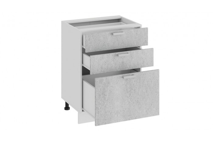 Кухонный гарнитур «Гранита» №3 Белый, Бетон снежный, Бетон графит
