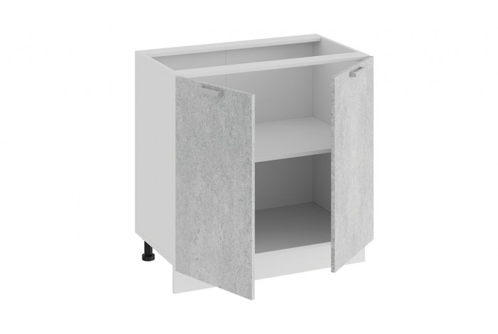 Кухонный гарнитур «Гранита» №3 Белый, Бетон снежный, Бетон графит