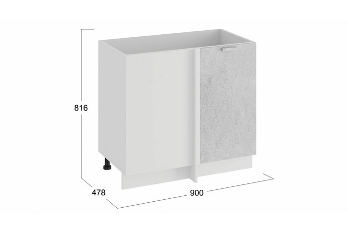 Кухонный гарнитур «Гранита» №3 Белый, Бетон снежный, Бетон графит