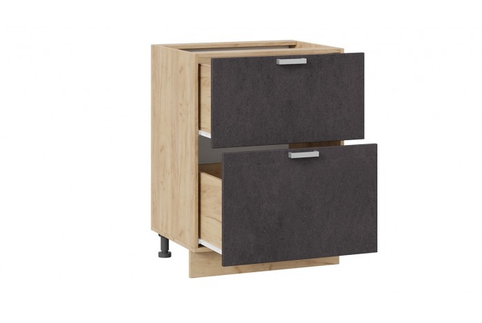 Кухонный гарнитур «Гранита» №4 Дуб Крафт золотой, Бетон снежный, Бетон графит