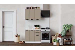 Кухонный гарнитур Гренада 100 см Белый, Холст латте