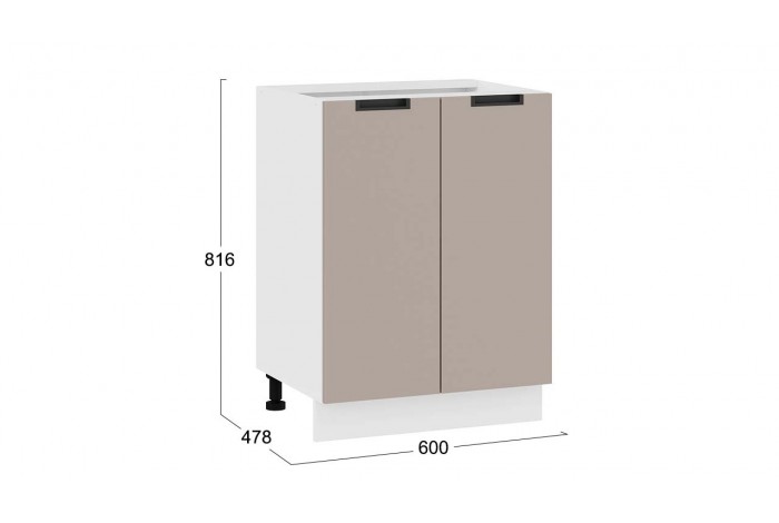 Кухонный гарнитур «Гренада» 100 см Белый, Холст латте, Холст мокко