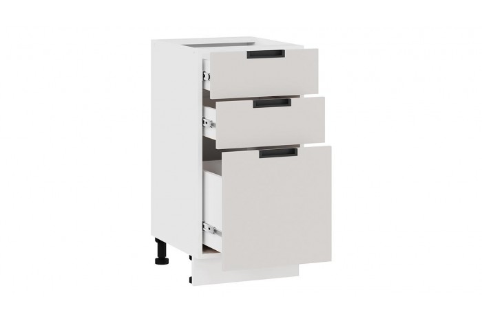 Кухонный гарнитур «Гренада» 100 см (с фрезеровкой) Белый, Холст мокко