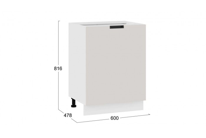 Кухонный гарнитур «Гренада» 100 см (с фрезеровкой) Белый, Холст мокко