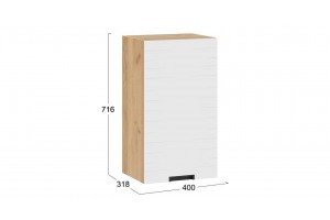 Кухонный гарнитур Гренада 100 см (с фрезеровкой) Дуб Крафт золотой, Холст Белый