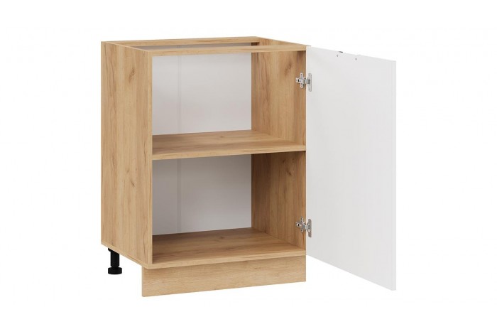 Кухонный гарнитур «Гренада» 100 см (с фрезеровкой) Дуб Крафт золотой, Холст Белый