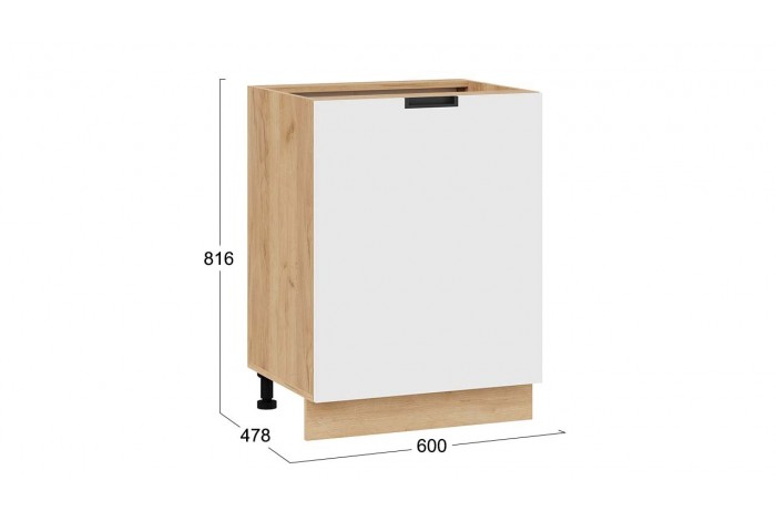 Кухонный гарнитур «Гренада» 100 см (с фрезеровкой) Дуб Крафт золотой, Холст Белый