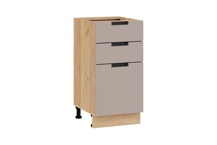 Кухонный гарнитур «Гренада» 100 см (с фрезеровкой) Дуб Крафт золотой, Холст латте