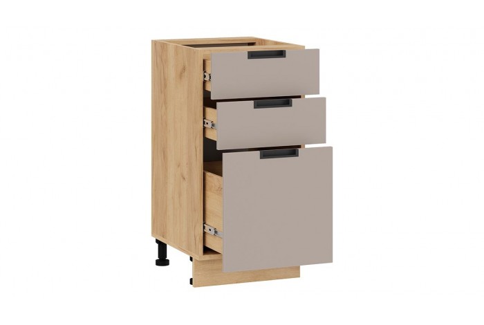 Кухонный гарнитур «Гренада» 100 см (с фрезеровкой) Дуб Крафт золотой, Холст латте