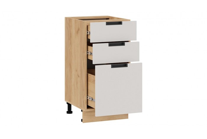 Кухонный гарнитур «Гренада» 100 см (с фрезеровкой) Дуб Крафт золотой, Холст мокко