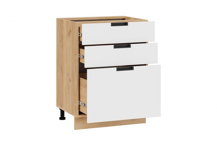 Кухонный гарнитур «Гренада» №2 340 см Дуб Крафт золотой, Холст Белый