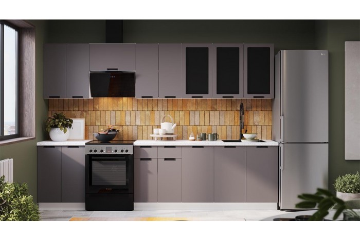 Кухонный гарнитур «Гренада» №3 Белый, Холст Вулкан