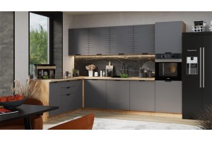 Кухонный гарнитур Гренада №4 Дуб Крафт золотой, Холст Вулкан