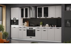 Кухонный гарнитур Гренада №5 340 см Белый, Холст мокко