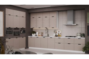 Кухонный гарнитур Гренада №7 Белый, Холст латте