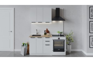 Кухонный гарнитур Детройт длиной 100 см Белый, Белый глянец