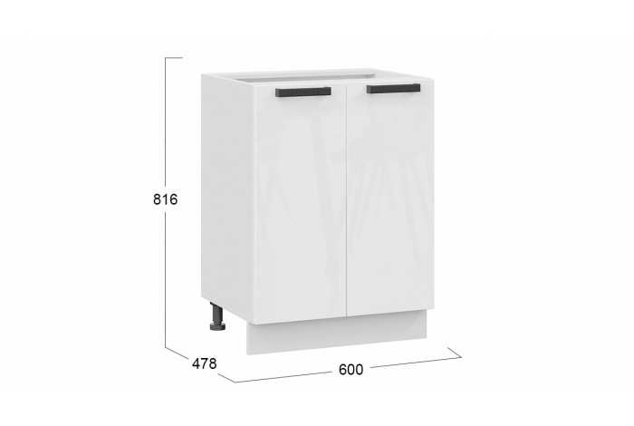 Кухонный гарнитур «Детройт» длиной 200 см со шкафом НБ Белый, Белый глянец