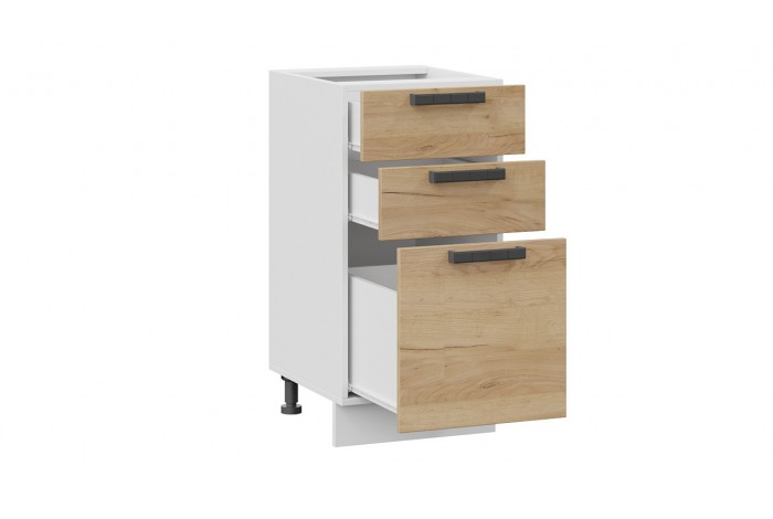 Кухонный гарнитур «Детройт» длиной 160 см со шкафом НБ Белый, Дуб Крафт золотой