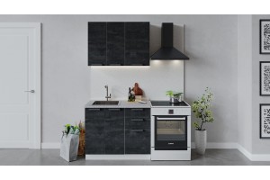 Кухонный гарнитур Детройт длиной 100 см Белый, Угольный Камень