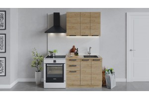 Кухонный гарнитур Детройт длиной 100 см Дуб Крафт золотой