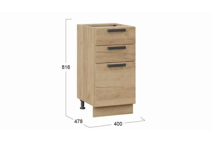 Кухонный гарнитур «Детройт» длиной 100 см Дуб Крафт золотой