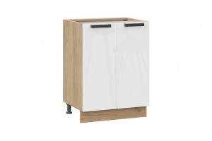 Кухонный гарнитур Детройт длиной 120 см Дуб Крафт золотой, Белый глянец