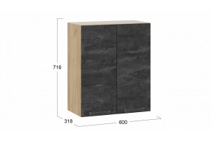 Кухонный гарнитур Детройт длиной 120 см Дуб Крафт золотой, Угольный Камень