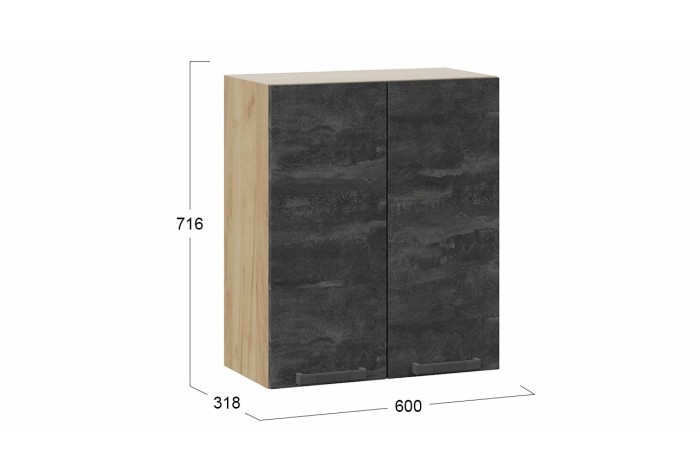 Кухонный гарнитур «Детройт» длиной 100 см Дуб Крафт золотой, Угольный Камень