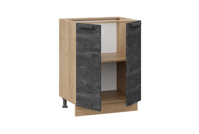 Кухонный гарнитур «Детройт» длиной 240 (180) см Дуб Крафт золотой, Белый глянец, Угольный Камень