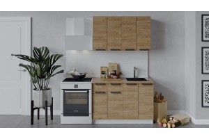 Кухонный гарнитур Детройт длиной 120 см Белый, Дуб Крафт золотой