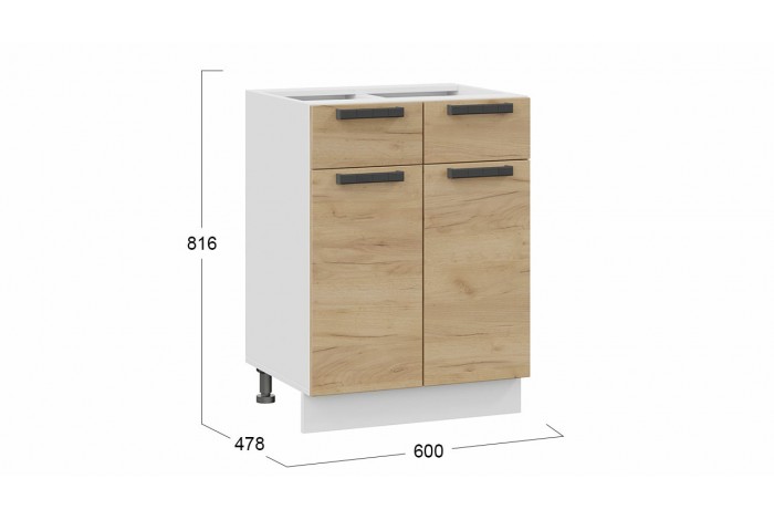 Кухонный гарнитур «Детройт» длиной 240 (180) см Белый, Дуб Крафт золотой