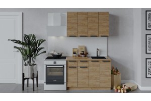 Кухонный гарнитур Детройт длиной 120 см Дуб Крафт золотой