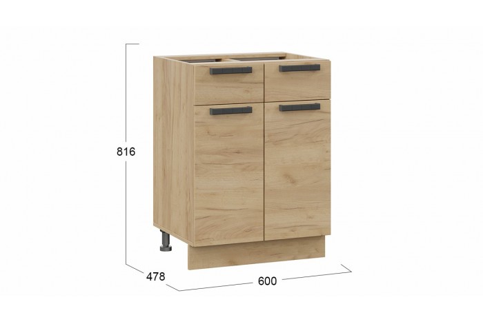 Кухонный гарнитур «Детройт» длиной 120 см Дуб Крафт золотой