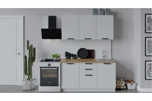 Кухонный гарнитур Детройт длиной 150 см Белый, Белый глянец