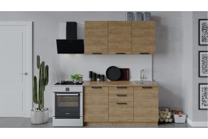 Кухонный гарнитур Детройт длиной 150 см Дуб Крафт золотой