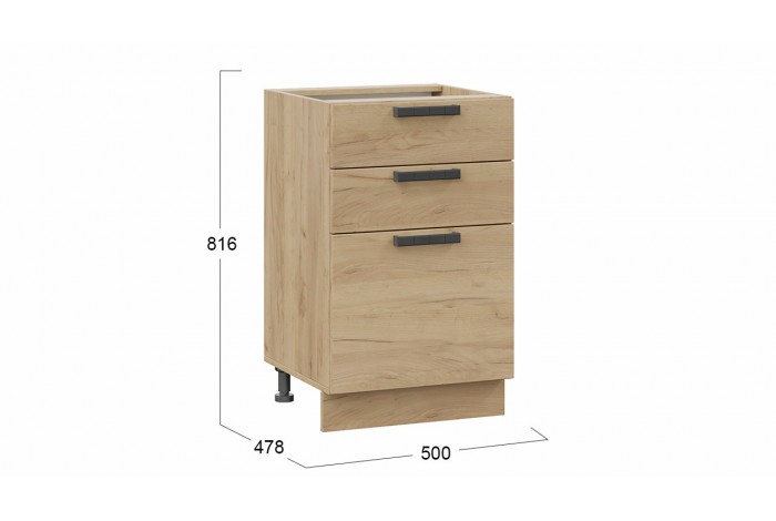 Кухонный гарнитур «Детройт» длиной 150 см Дуб Крафт золотой