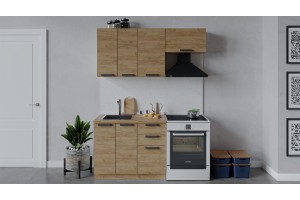 Кухонный гарнитур Детройт длиной 160 (100) см Дуб Крафт золотой