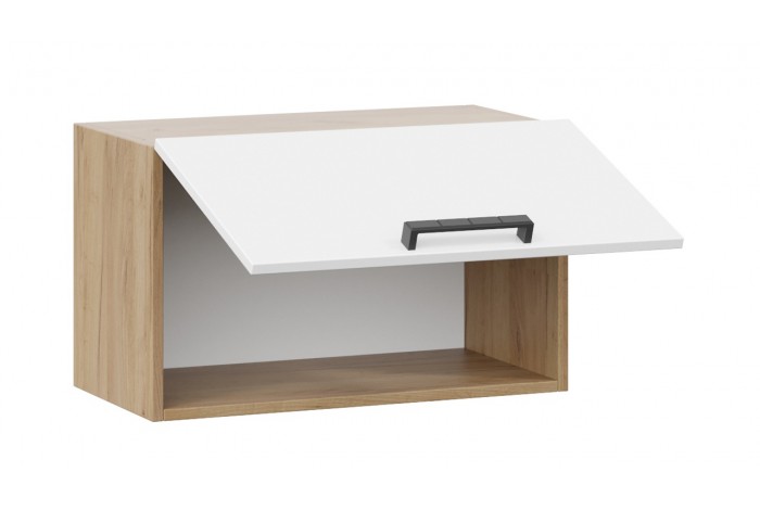 Кухонный гарнитур «Детройт» длиной 240 (180) см Дуб Крафт золотой, Белый глянец, Угольный Камень