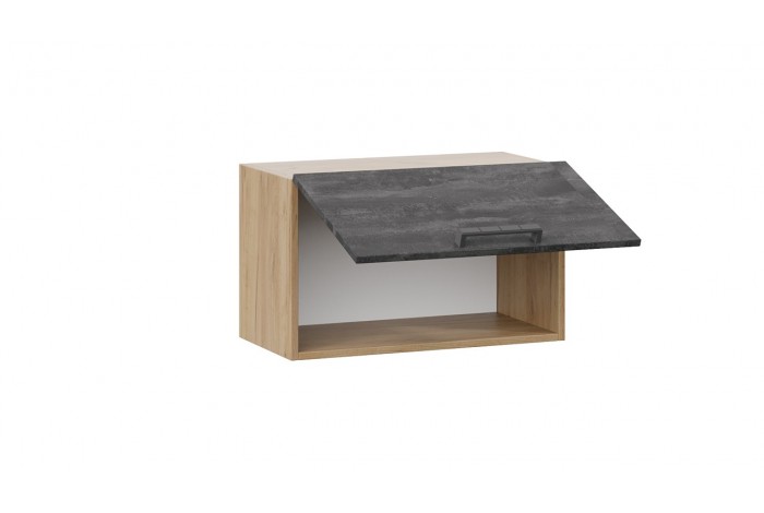 Кухонный гарнитур «Детройт» длиной 240 (180) см Дуб Крафт золотой, Угольный Камень