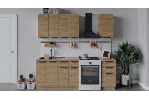 Кухонный гарнитур Детройт длиной 160 см Дуб Крафт золотой