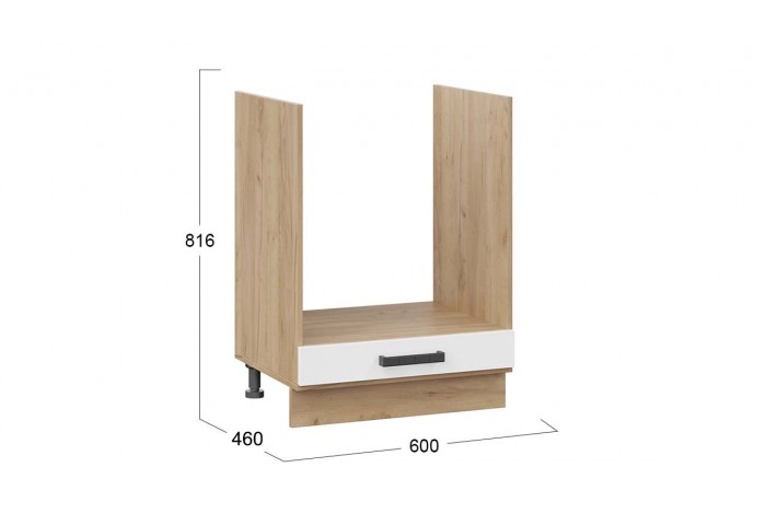 Кухонный гарнитур «Детройт» длиной 200 см со шкафом НБ Дуб Крафт золотой, Белый глянец
