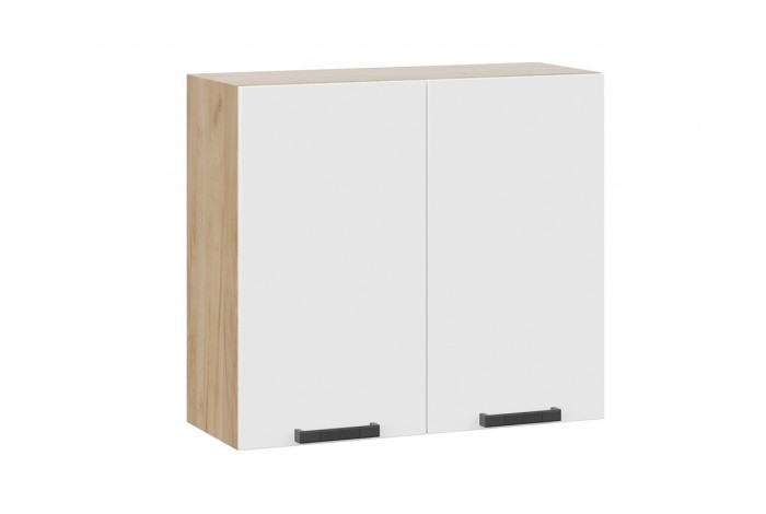 Кухонный гарнитур «Детройт» длиной 180 см Дуб Крафт золотой, Белый глянец