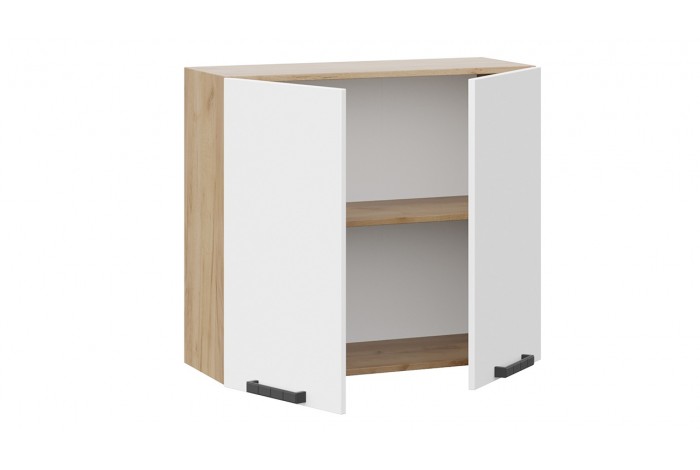 Кухонный гарнитур «Детройт» длиной 180 см Дуб Крафт золотой, Белый глянец