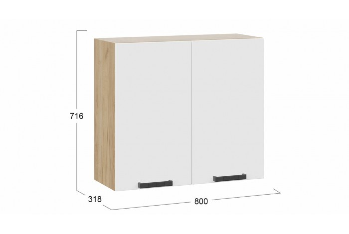 Кухонный гарнитур «Детройт» длиной 180 см Дуб Крафт золотой, Белый глянец