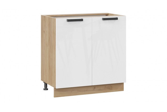 Кухонный гарнитур «Детройт» длиной 180 см Дуб Крафт золотой, Белый глянец