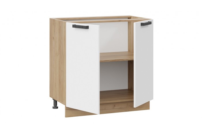 Кухонный гарнитур «Детройт» длиной 180 см Дуб Крафт золотой, Белый глянец