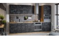 Кухонный гарнитур «Детройт» №2 310 см Дуб Крафт золотой, Угольный Камень