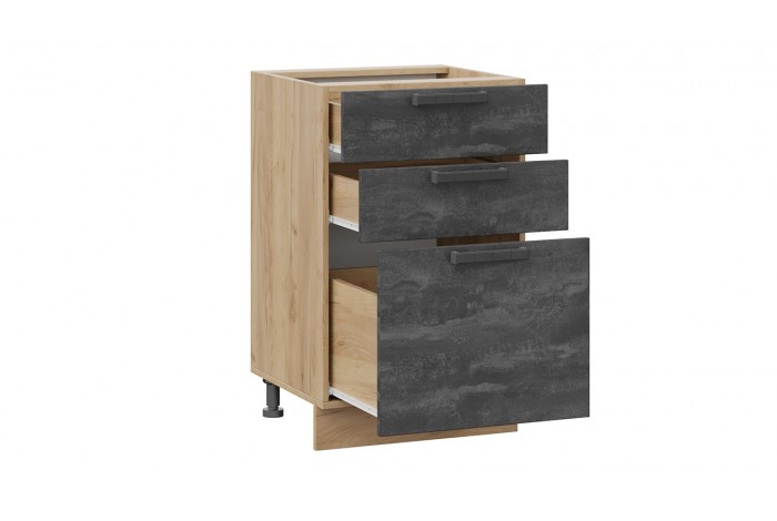 Кухонный гарнитур «Детройт» №2 310 см Дуб Крафт золотой, Угольный Камень